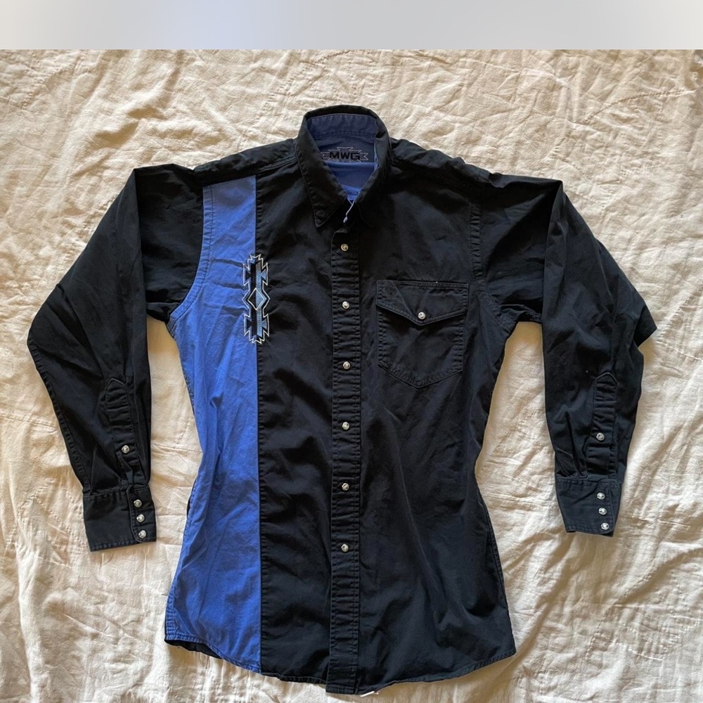 Western Black and Blue Men's Shirt